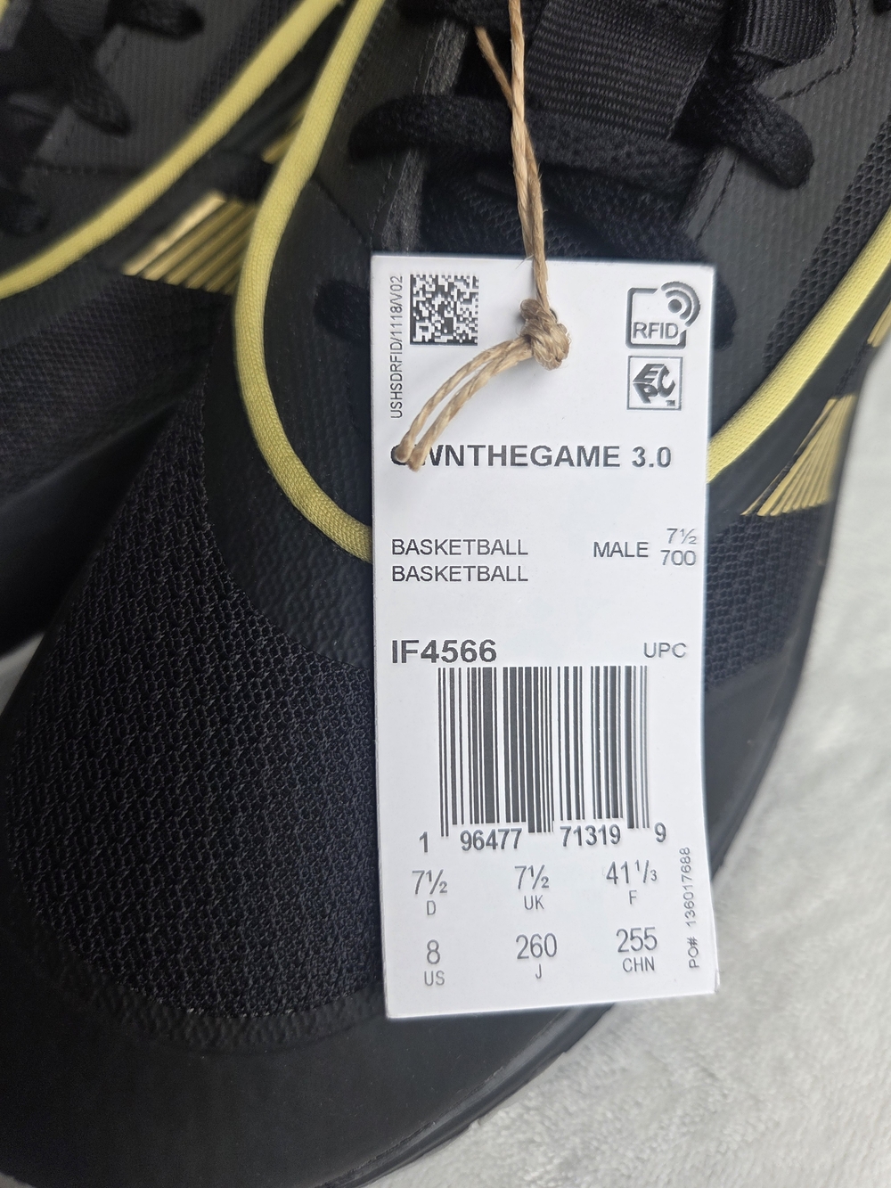 adidas Own The Game 3.0 Men’s Size 8 Black Gold Basketball Shoes NWT - Picture 5 of 7